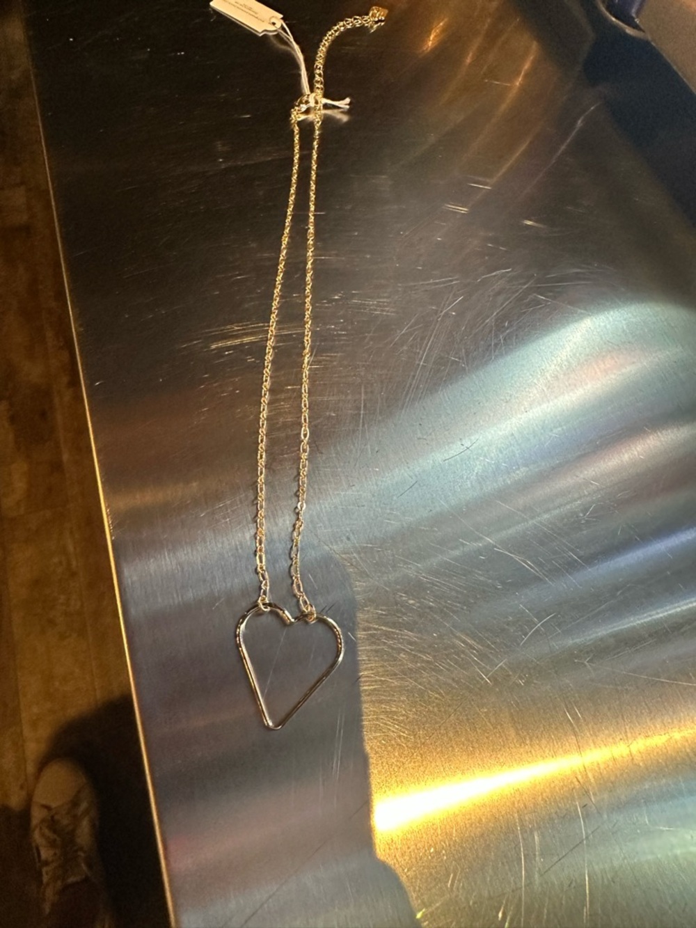 Open Heart Gold Pendant Necklace for Women